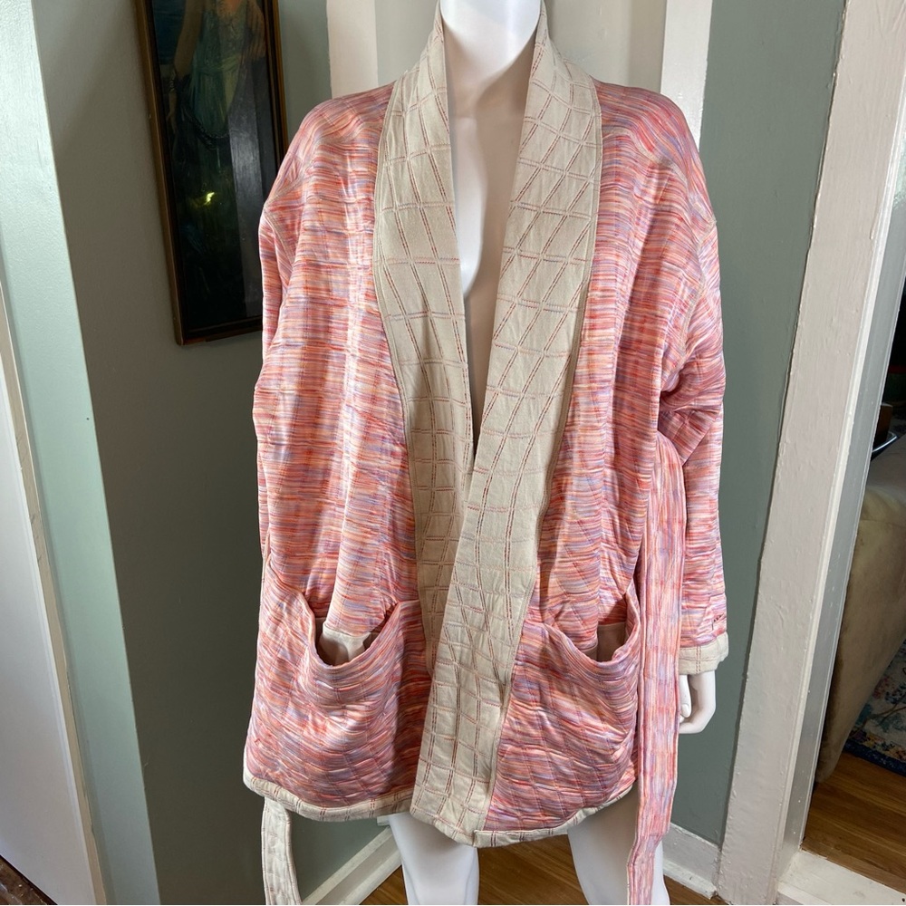 Nike Women's Reversible Quilted Pink Space Dyed Yoga Robe Jacket Therma-Fit 1X - Picture 15 of 16